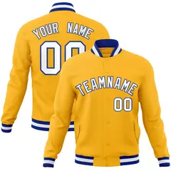Gold White-Royal Classic Varsity Full-Snap Letterman Jacket 1