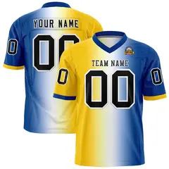 Gold White-Royal Gradient Fashion Authentic Football Jersey 1
