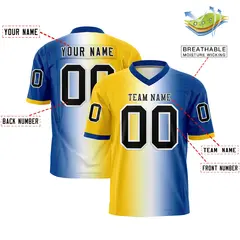 Gold White-Royal Gradient Fashion Authentic Football Jersey 2