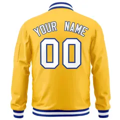 Gold White-Royal Varsity Full-Zip Letterman Bomber Jacket 4