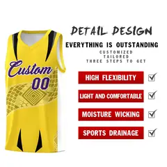 Gold White Snake Scale Venomous Fang Graffiti Basketball Jersey 2