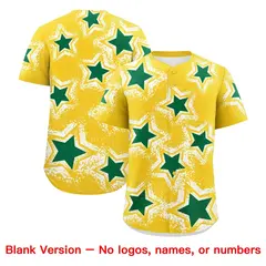 Gold White Star Graffiti Baseball Jersey 9