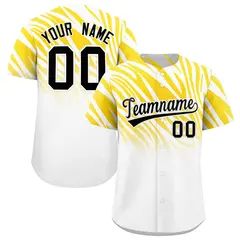 Gold White Tiger Stripe Gradient Baseball Jersey 1
