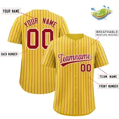 Gold White Tricolor Stripe Fashion Baseball Jersey 2