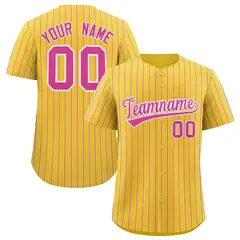 Gold White Tricolor Stripe Fashion Baseball Jersey 1