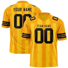 Gold Yellow Razr Stripe Graffiti Pattern Flag Football Jersey