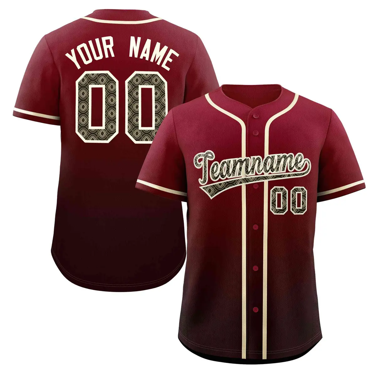 Gradient Ethnic Pattern Baseball Jersey