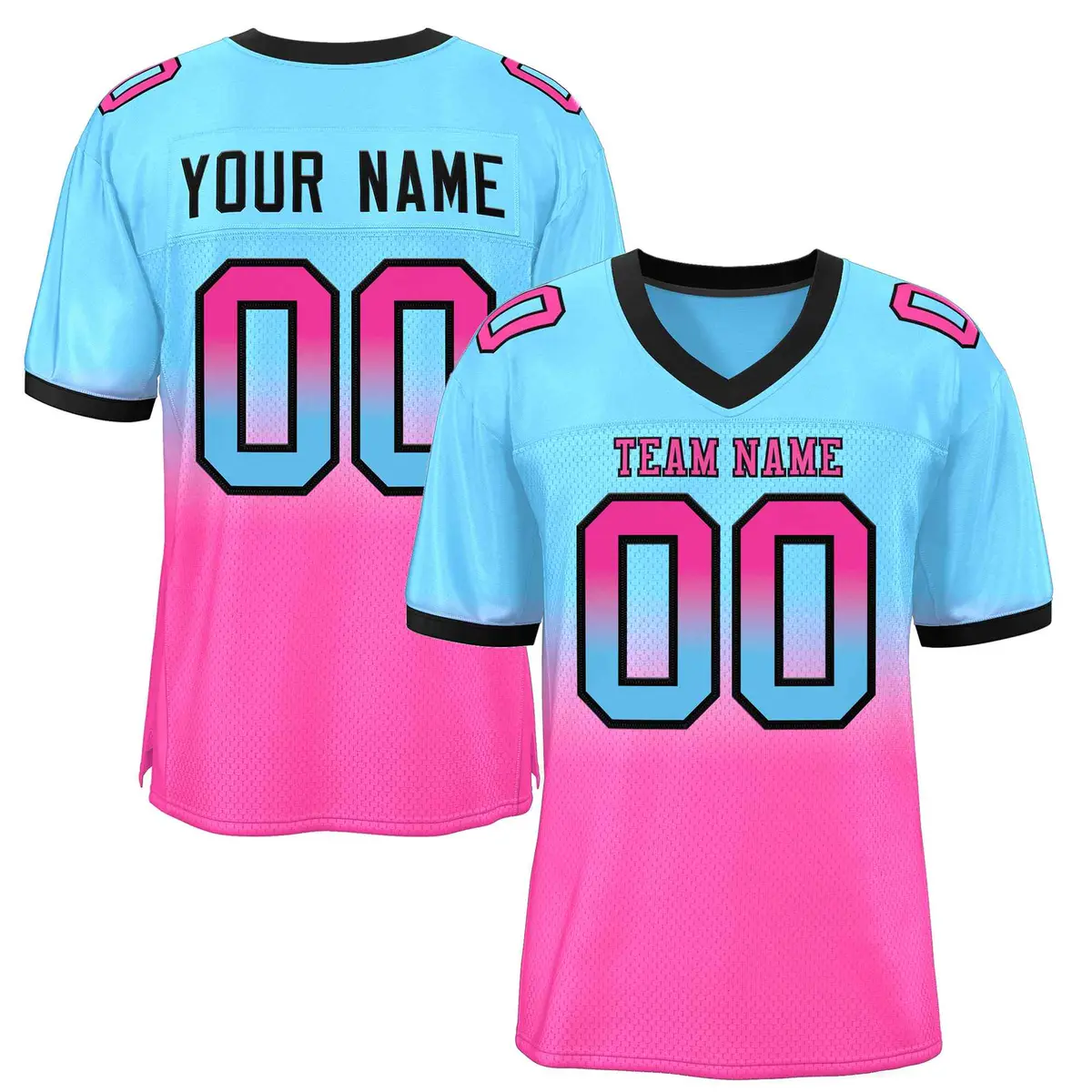 Gradient Fashion Mesh Football Jersey Athletic Sports Shirt