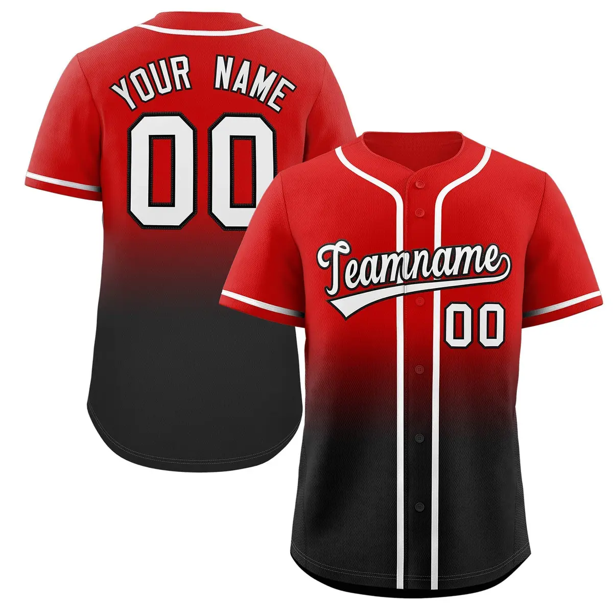 Gradient Full Button Down Team Sport Baseball Jersey