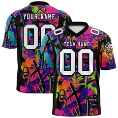 Graffiti Pattern Printed Authentic Football Jersey