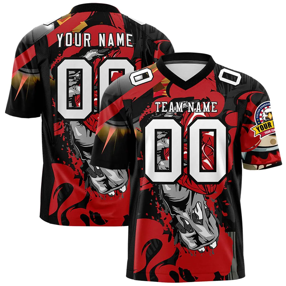 Graffiti Pattern Printed Authentic Football Jersey