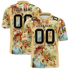 Graffiti Pattern Printed Authentic Football Jersey 1