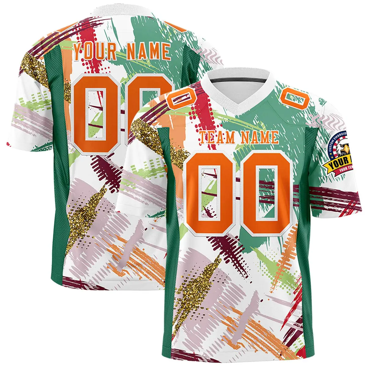 Graffiti Pattern Printed Authentic Football Jersey