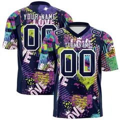 Graffiti Pattern Printed Authentic Football Jersey 1