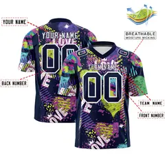 Graffiti Pattern Printed Authentic Football Jersey 2