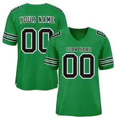 Grass Green Black-White Classic Style Mesh Football Jersey 1