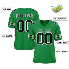 Grass Green Black-White Classic Style Mesh Football Jersey 2