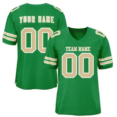 Grass Green Gold-White Mesh Football Jersey