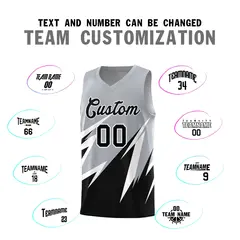 Gray Abstract Mountain Pattern Basketball Jersey 3
