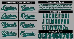 Gray Aqua-Black Authentic Classic Baseball Jersey 3