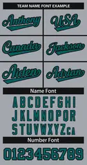 Gray Aqua-Black Classic Hockey Jersey 3