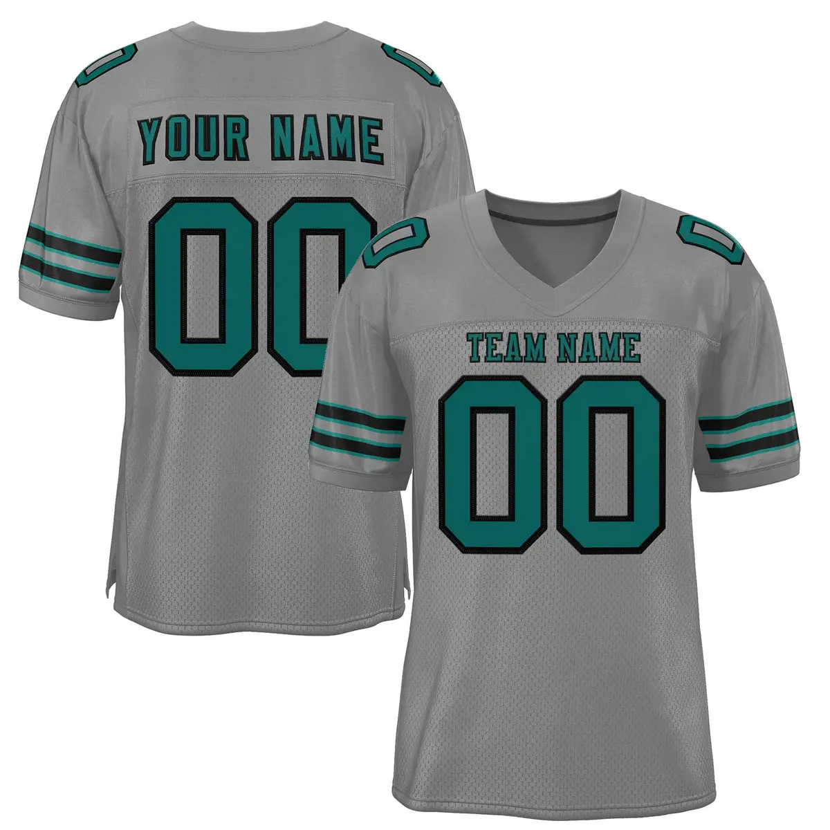 Gray Aqua-Black Classic Style Authentic Football Jersey
