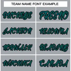 Gray Aqua-Black Classic Varsity Full-Snap Letterman Jacket 3