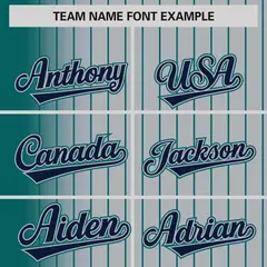 Gray Aqua Gradient Pinstripe Full-Snap Varsity Baseball Jacket 3