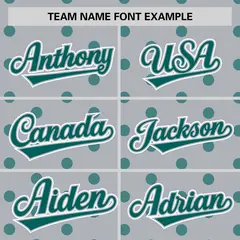 Gray Aqua Polka Dot Graffiti Authentic Baseball Jersey 3