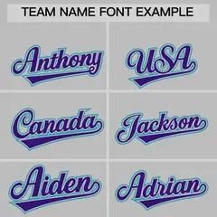 Gray Aqua Purple Sleeve Flag Lace Baseball Jersey 3
