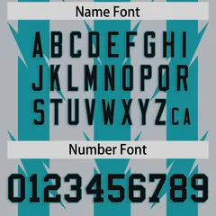 Gray Aqua Razr Stripe Graffiti Pattern Flag Football Jersey 4