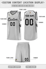 Gray Arrow Graffiti Pattern Sports Basketball Jersey 5