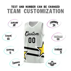Gray Basketball Kit with Gold Star Pattern and Double Lines 4