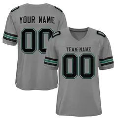 Gray Black-Aqua Classic Mesh Authentic Football Jersey 1