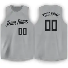 Men's Gray Black Classic Athletic Basketball Jersey 1