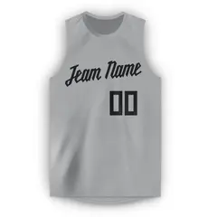 Men's Gray Black Classic Athletic Basketball Jersey 5