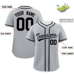 Gray Black Classic Authentic Baseball Jersey 2