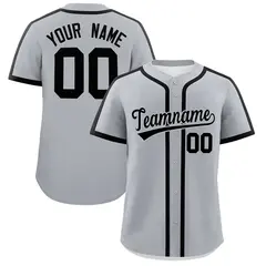 Gray Black Classic Authentic Baseball Jersey 1