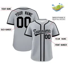Gray Black Classic Authentic Baseball Jersey 2