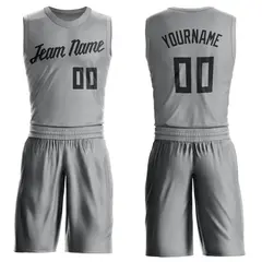 Gray Black Classic Basketball Jersey Set 1