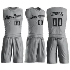 Gray Black Classic Basketball Jersey Set 2