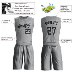 Gray Black Classic Basketball Jersey Set 3