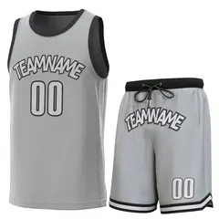 Gray Black Classic Basketball Jersey Set 1
