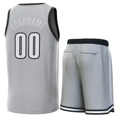 Gray Black Classic Basketball Jersey Set 3