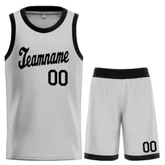 Gray Black Classic Basketball Uniform Jersey