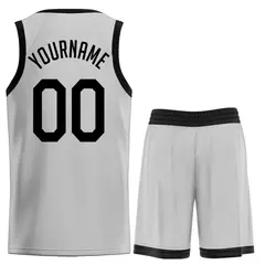 Gray Black Classic Basketball Uniform Jersey 2
