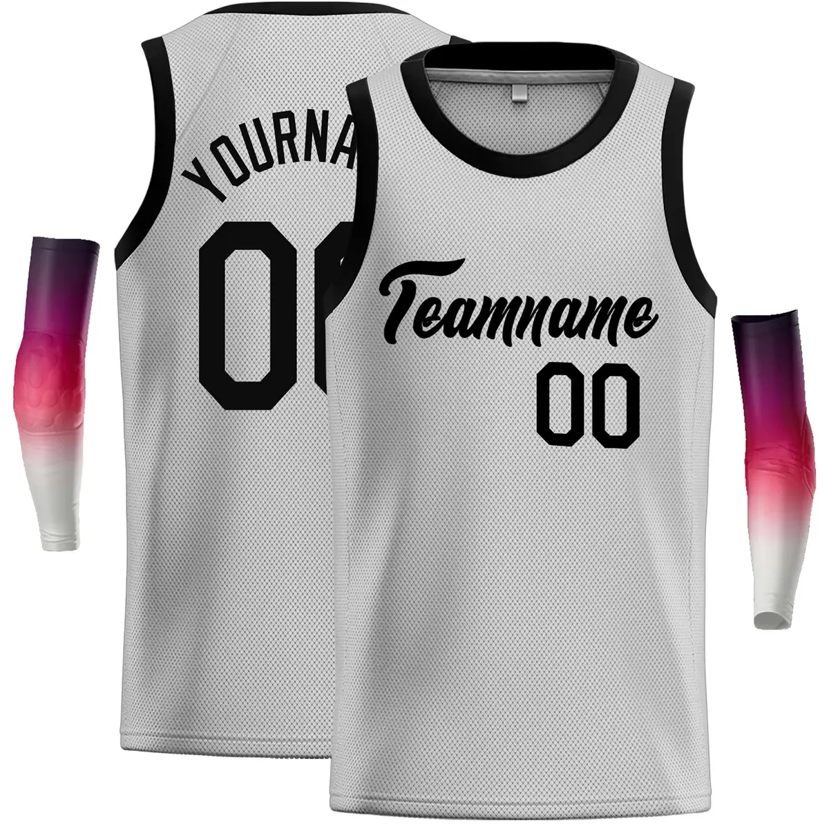 Gray Black Classic Casual Basketball Jersey