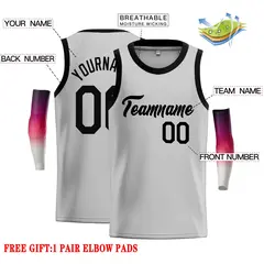 Gray Black Classic Casual Basketball Jersey 2