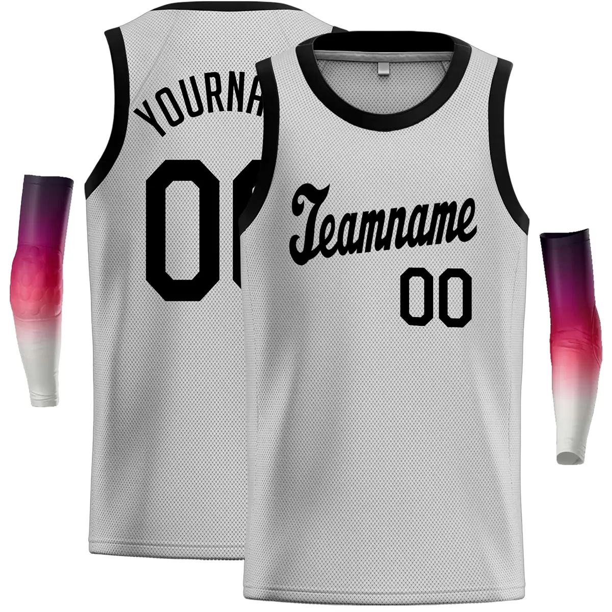 Gray Black Classic Casual Basketball Jersey