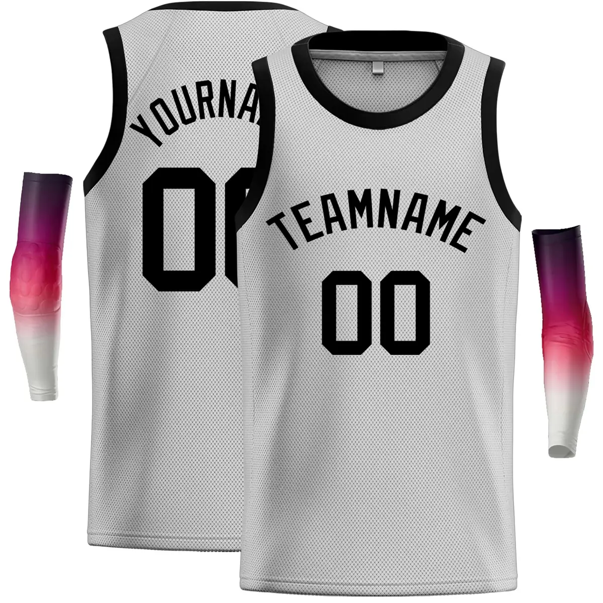 Gray Black Classic Casual Basketball Jersey